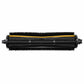 Black cylindrical roller brush with dense bristles and yellow edge strip