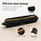 Robot vacuum roller brush with dense bristles and flexible rubber strip, yellow accent