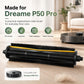 Black roller brush with yellow stripe, end connectors visible on replacement part