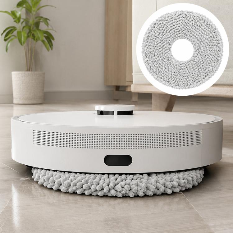 Gray circular mop pad for robot vacuum cleaner replacement