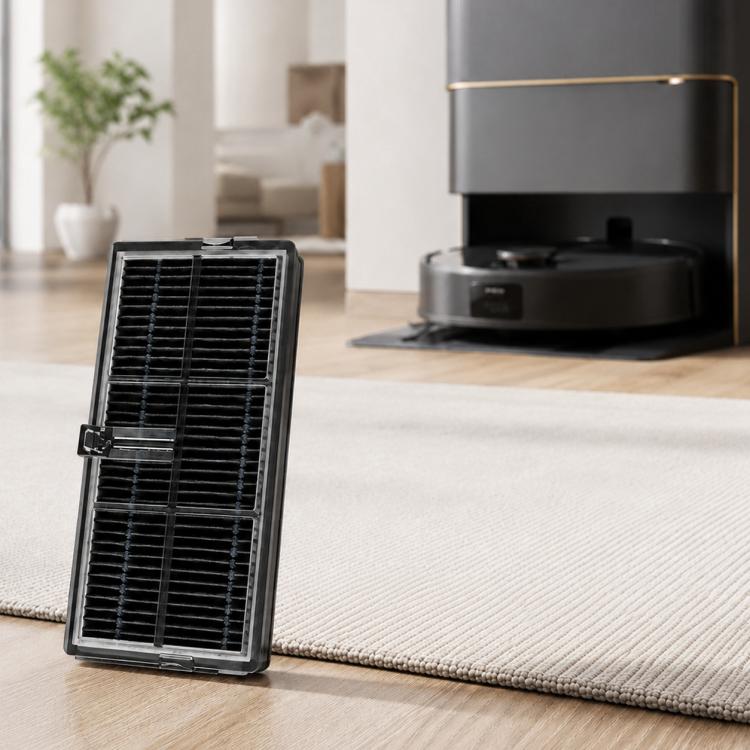 Rectangular black activated carbon filter for robot vacuum cleaner replacement