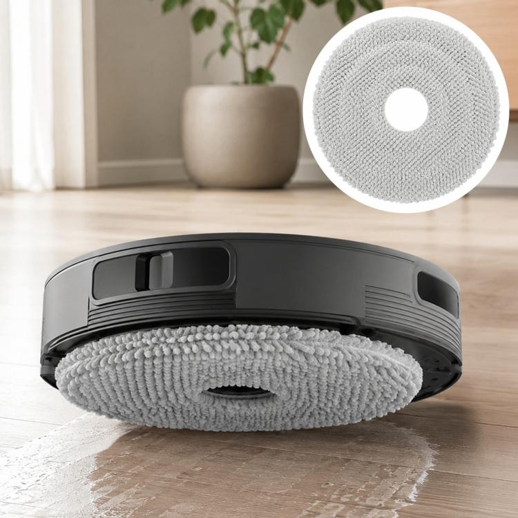 Gray circular robot mop pad with center hole