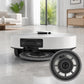 Robot vacuum cleaner with circular gray mop pad installed
