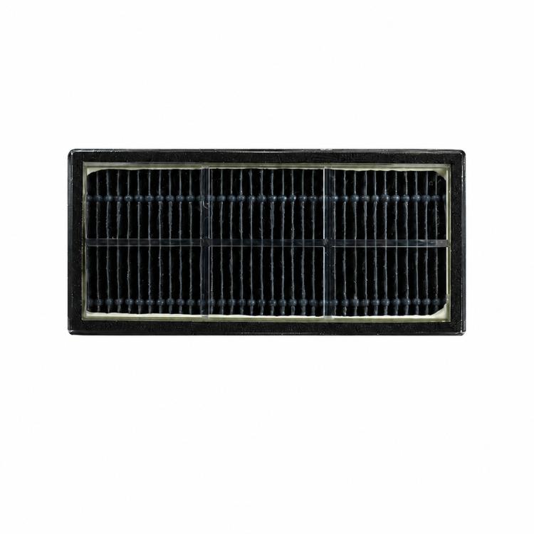 Rectangular vacuum filter replacement with black pleated media in a metal border