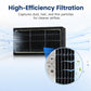 High-efficiency vacuum filter replacement with black pleated media for fine particles