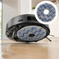 Blue striped mop pad for robot vacuum, round microfiber cleaning pad