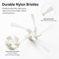 Triangular side brush with durable nylon bristles and secure arm connection