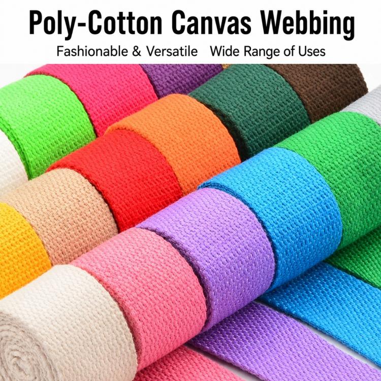 Polyester-Cotton Colorful Canvas Woven Band  50m, 3.8cm