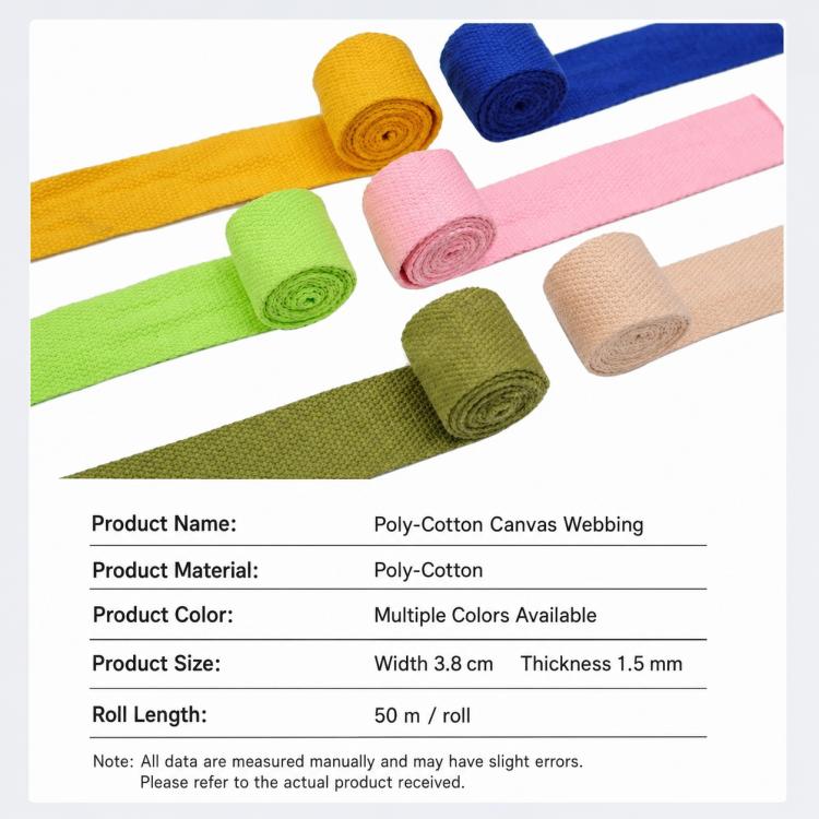 Polyester-Cotton Colorful Canvas Woven Band  50m, 3.8cm