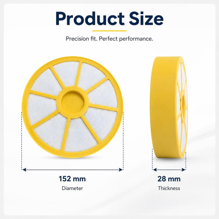 Round pre-filter for vacuum, 152mm diameter and 28mm thickness