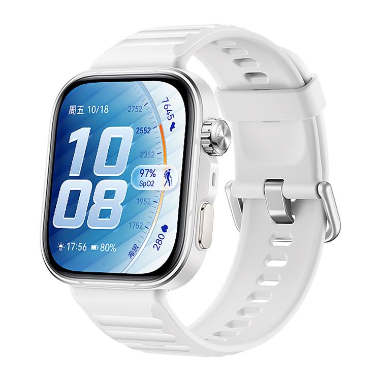For Huawei Watch Fit 5 / Fit 5 Pro xDfind Sport Silicone Watch Band, Silver Buckle, Black Buckle
