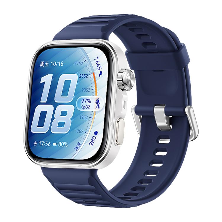 For Huawei Watch Fit 5 / Fit 5 Pro xDfind Sport Silicone Watch Band, Silver Buckle, Black Buckle