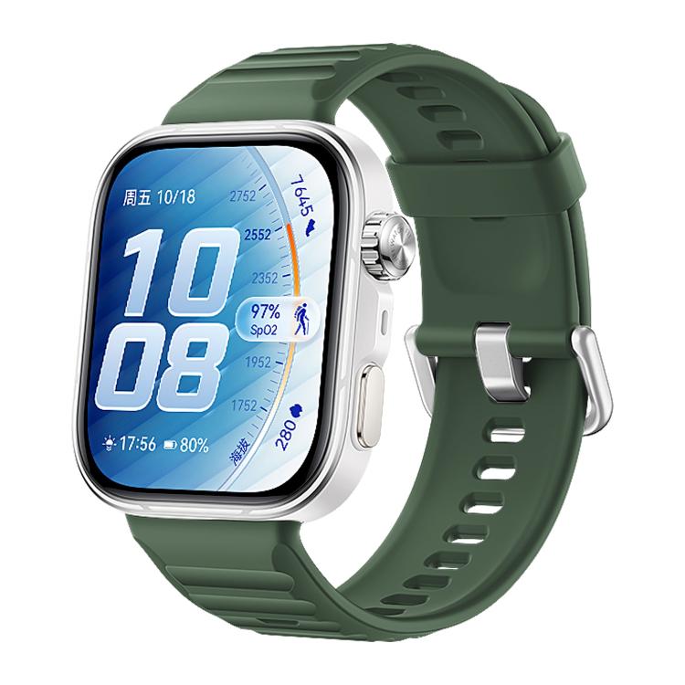 For Huawei Watch Fit 5 / Fit 5 Pro xDfind Sport Silicone Watch Band, Silver Buckle, Black Buckle