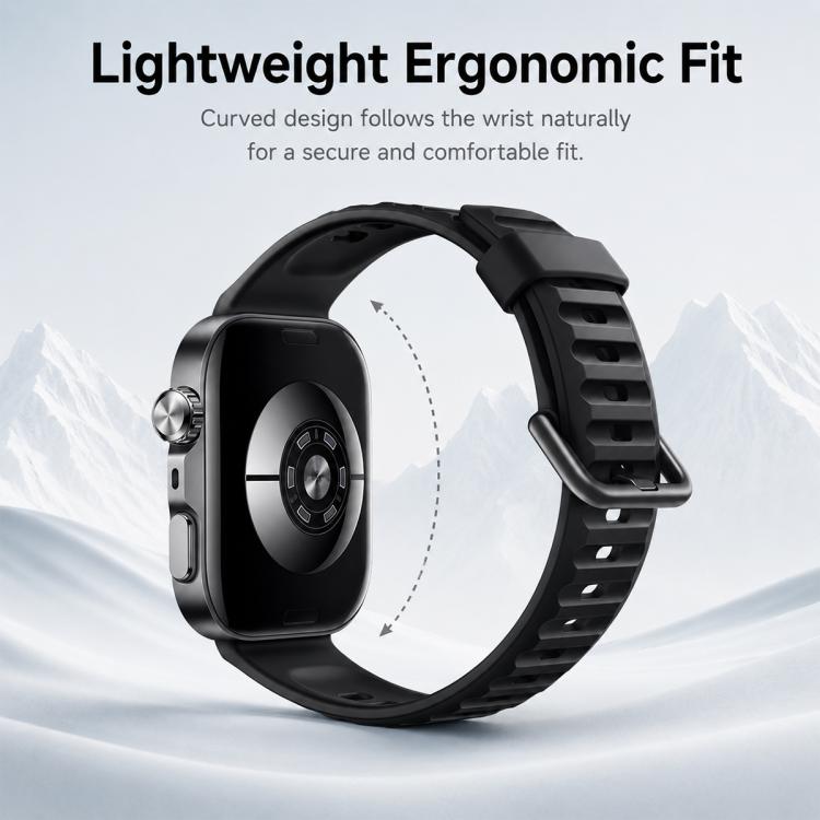 For Huawei Watch Fit 5 / Fit 5 Pro xDfind Sport Silicone Watch Band, Silver Buckle, Black Buckle
