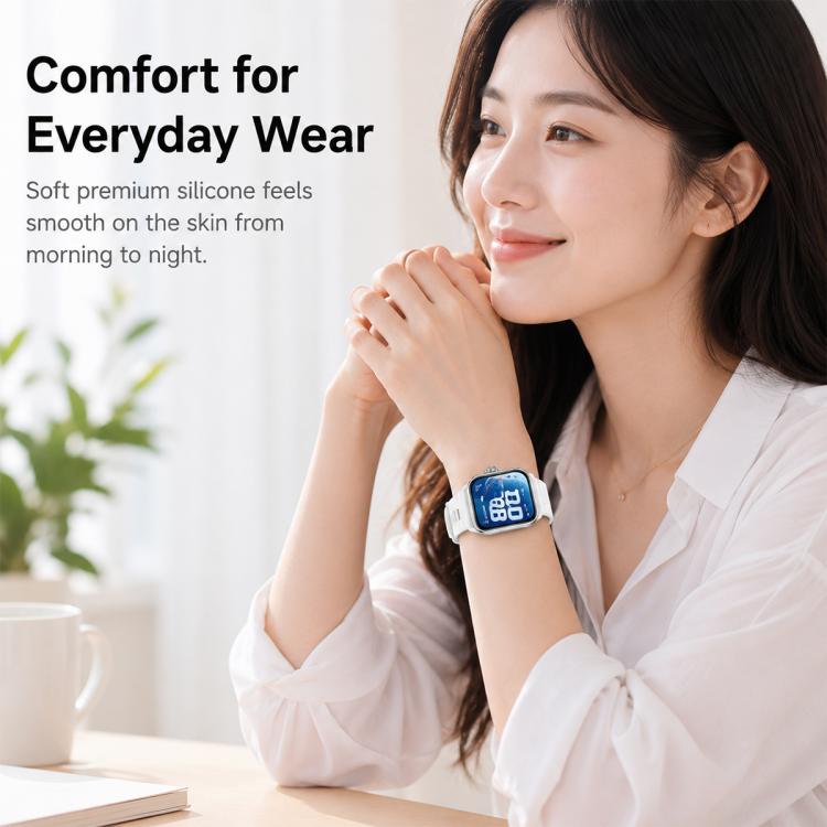For Huawei Watch Fit 5 / Fit 5 Pro xDfind Sport Silicone Watch Band, Silver Buckle, Black Buckle