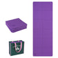 Foldable non-slip yoga mat, dark purple, 4mm thick with grid panels.