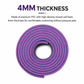 4mm-thick purple yoga mat roll with visible cushioned, layered padding