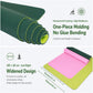 Rolled one-piece molded fitness mat with honeycomb foam look in teal and pink.
