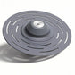 Gray bottom mixing turntable disc with center hub and radial slots