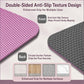 Double-sided anti-slip yoga mat pad, pink textured grip and dark circular suction side