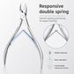 Stainless steel cuticle nipper with double spring action and pointed blades