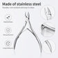 Stainless steel cuticle nipper with polished finish and curved cutting jaws
