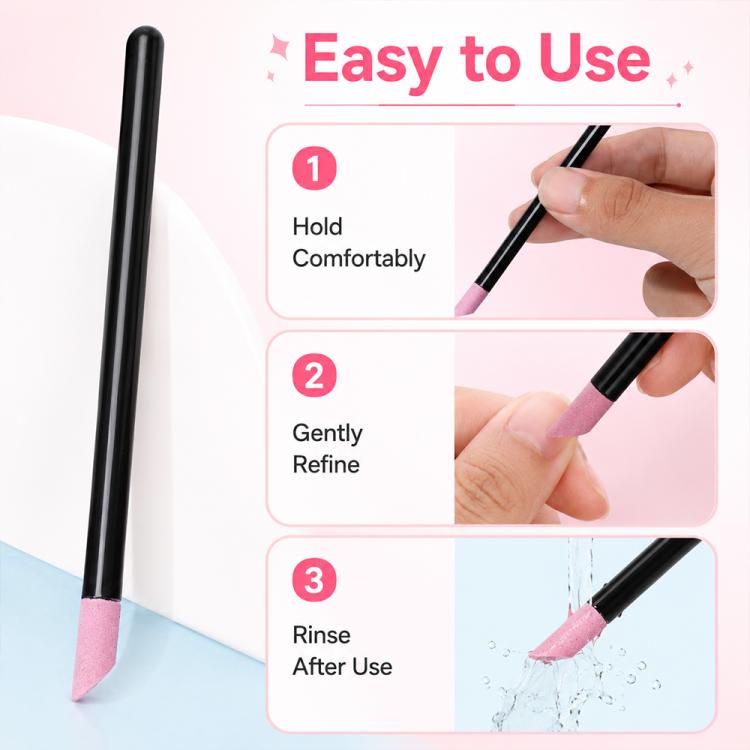 2pcs/Pack Angled Quartz Nail Pen Nail Surface Polishing Tool