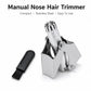 Stainless steel manual nose hair trimmer with compact folding holder and brush