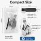 Compact stainless steel nose hair trimmer with storage bag and black cleaning brush