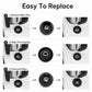 Blade coupling replacement parts kit with black disc and small flower-shaped pieces