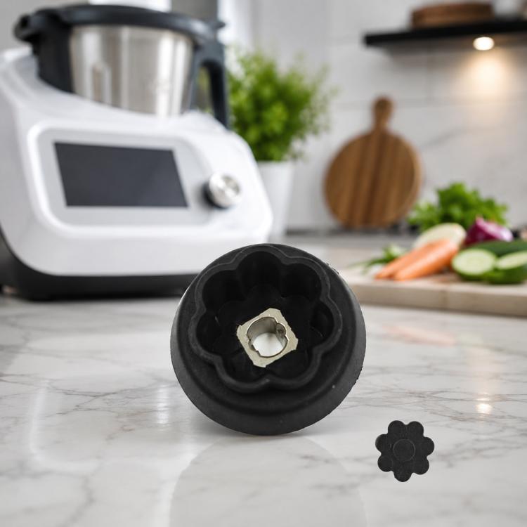 Blade motor coupling with metal square insert and small flower-shaped cap piece