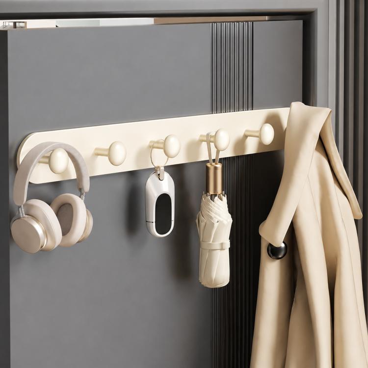 Multifunctional Magnetic Storage Hook Rack Wall Mounted No Drilling Hook Rail, 4 Hooks, 5 Hooks, 6 Hooks