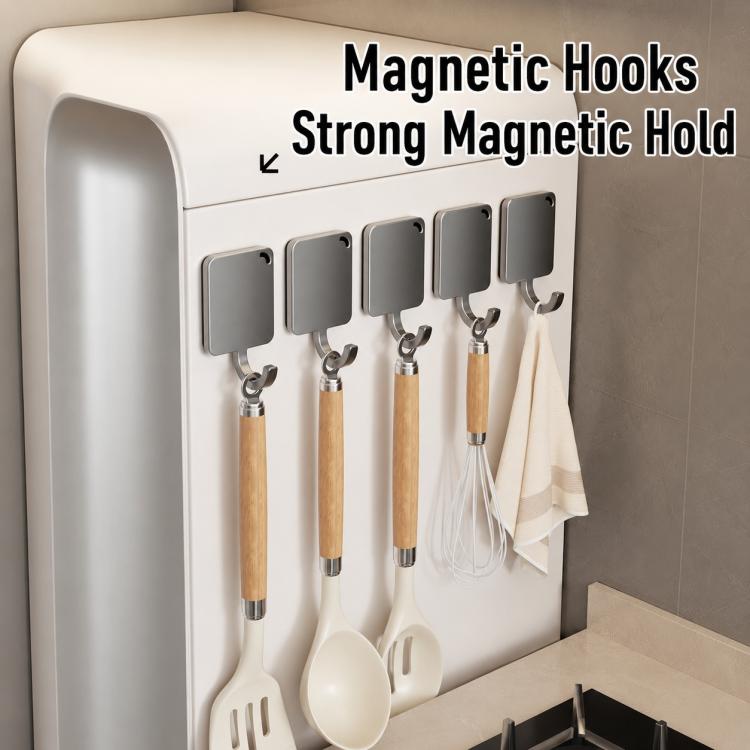 Wall Mounted No Drilling Magnetic Square Metal Hook, Single Pack, 5pcs Pack, 10pcs Pack