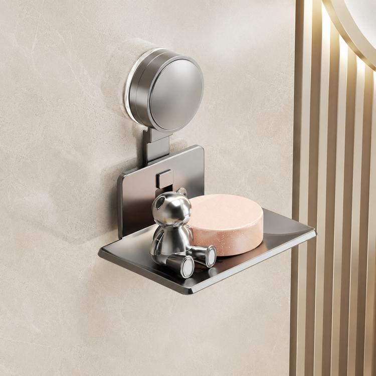 No Drilling Wall Mounted Suction Cup Soap Holder Drainable Metal Storage Tray, Single Pack, 2pcs Pack, 3pcs Pack