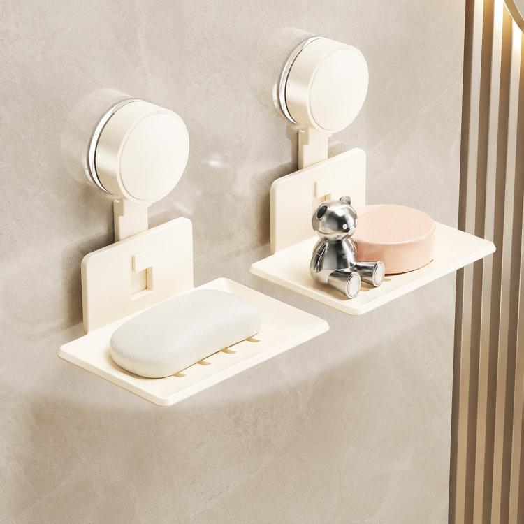 No Drilling Wall Mounted Suction Cup Soap Holder Drainable Metal Storage Tray, Single Pack, 2pcs Pack, 3pcs Pack