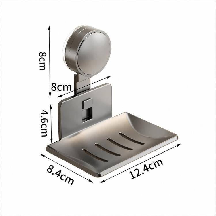 No Drilling Wall Mounted Suction Cup Soap Holder Drainable Metal Storage Tray, Single Pack, 2pcs Pack, 3pcs Pack