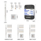 Replaceable soldering tips size diagram with 10pc kit, showing point and bent tips
