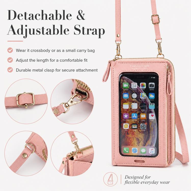 Female Touch Screen Phone Bag Multifunctional Crossbody Zipper Pouch