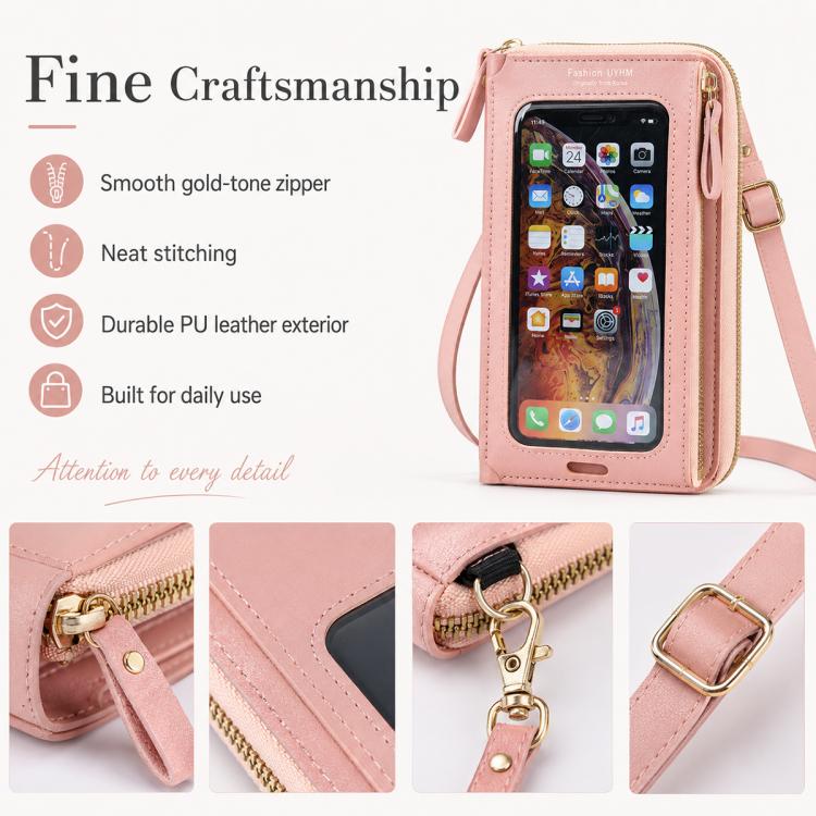 Female Touch Screen Phone Bag Multifunctional Crossbody Zipper Pouch