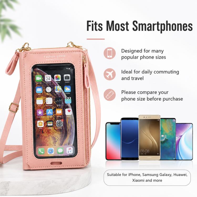 Female Touch Screen Phone Bag Multifunctional Crossbody Zipper Pouch