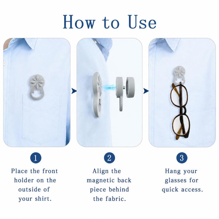 Clothes Silicone Magnetic Glasses Holder