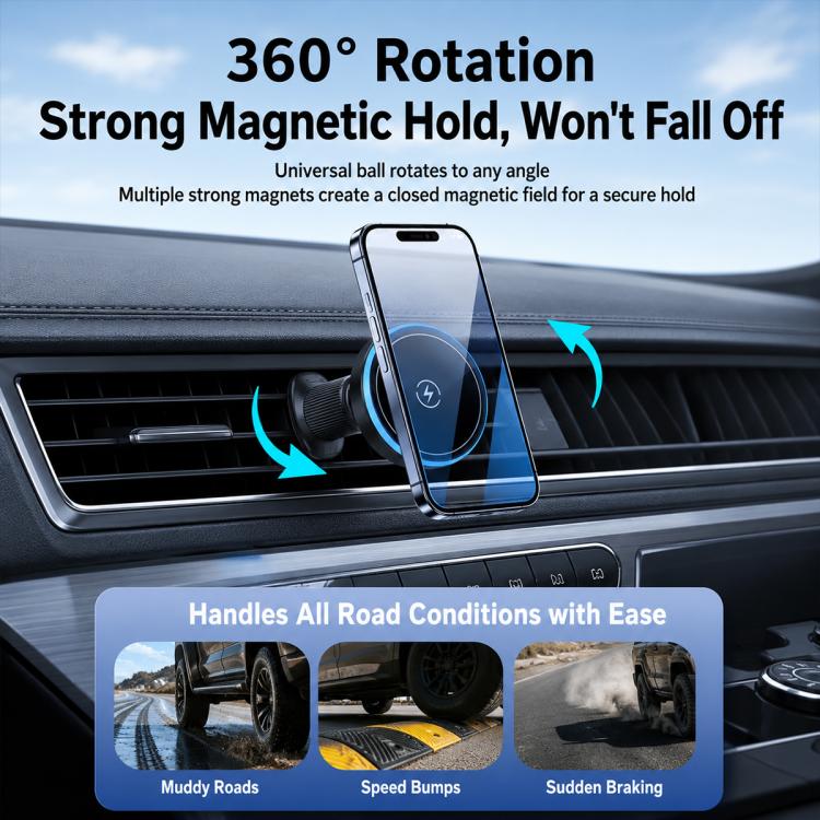 T1 15W Magnetic Wireless Charging Car Air Vent Phone Holder