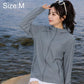 Lightweight breathable sun protection women’s jacket, dark gray, front zipper and long sleeves