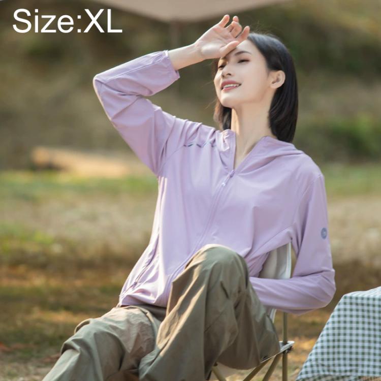 Women's lightweight sun protection jacket, lilac, full-zip front and stand collar