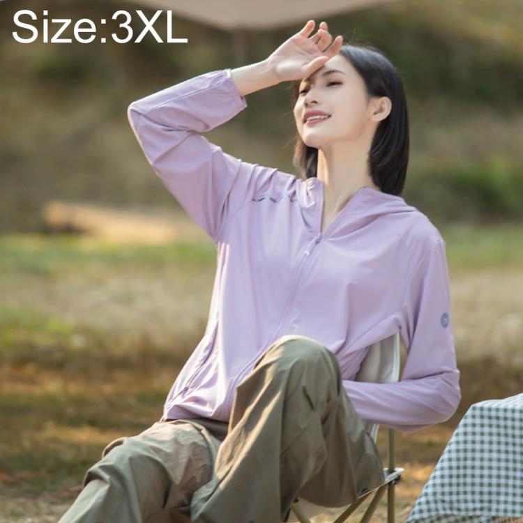 Lightweight sun protection women’s jacket, lilac, full-zip front and stand collar