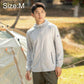 Men's lightweight sun protection coat, size M, light gray, hooded full-zip jacket.