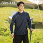 Men's lightweight sun protection coat, size 4XL, navy blue, hooded full-zip jacket.