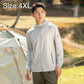 Men's lightweight sun protection coat, light gray, hooded full-zip, long sleeves (4XL)