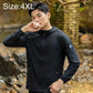 Black zip-front sun coat for men, stand collar and long sleeves