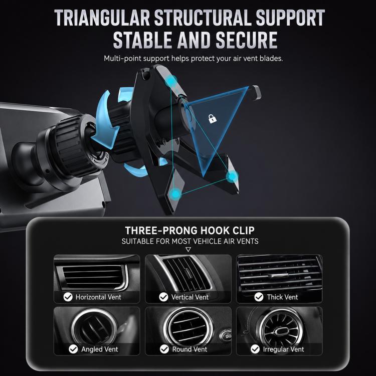 X01 2 In 1 Car Dual Coil 15W Wireless Charger Rotating Navigation Bracket, Bracket + Air Vent Base, Bracket + Dashboard Base, Bracket + Air Vent Base + Dashboard Base